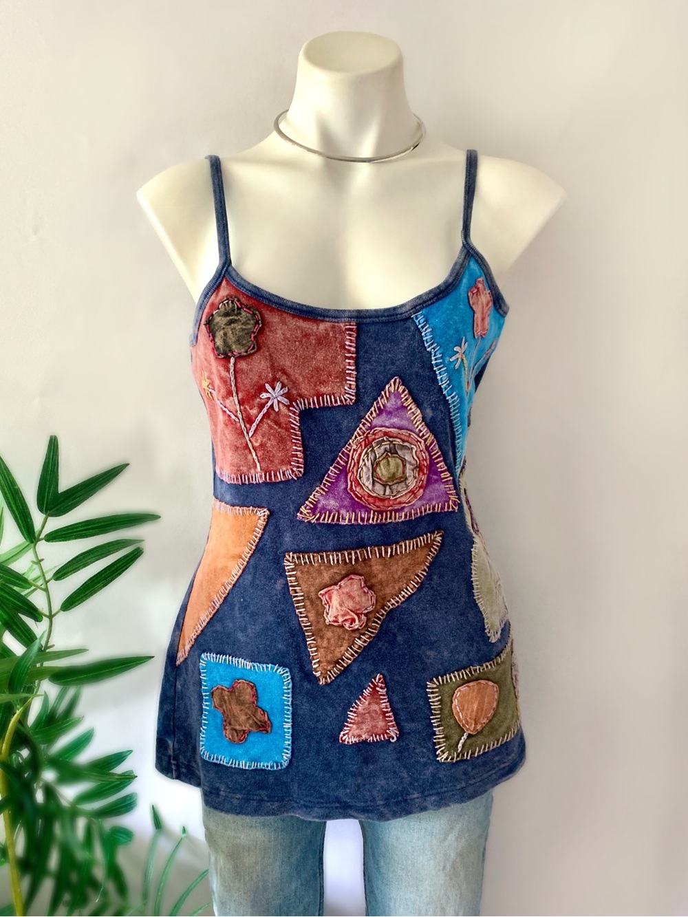 b o h o :: Vintage Embroidered Handmade Patchwork Tank Top